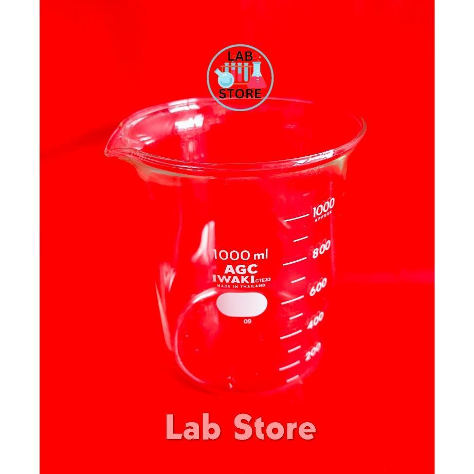 Beaker / Beaker 1000Ml Iwaki / Beaker Glass 1000Ml / Gelas Kimia 1000Ml Iwaki