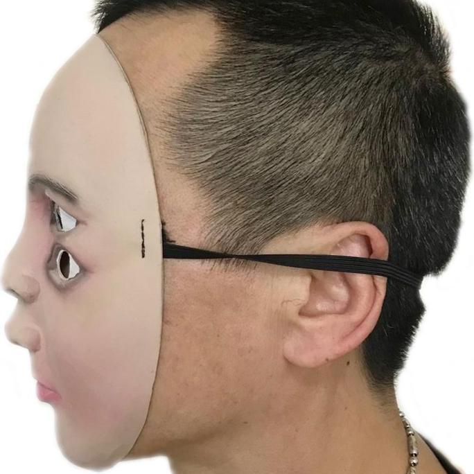 TOPENG LUCU KOCAK UNIK  HALLOWEEN EMPAT MATA DUA HIDUNG ILUSI
