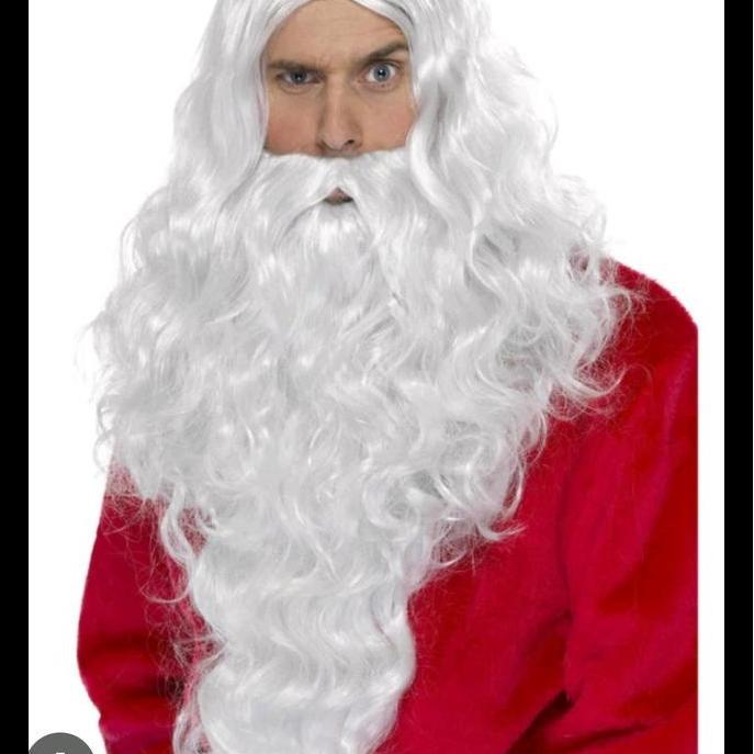 Wig Santa Claus / Jenggot wig santa Claus / Rambut Santa Claus