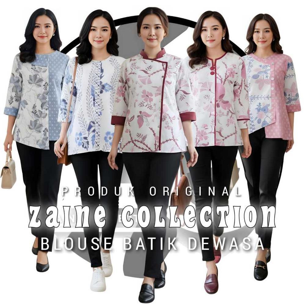 Baju Batik Wanita Modern Atasan Blouse Batik Kerja Kantor Wanita Model Terbaru