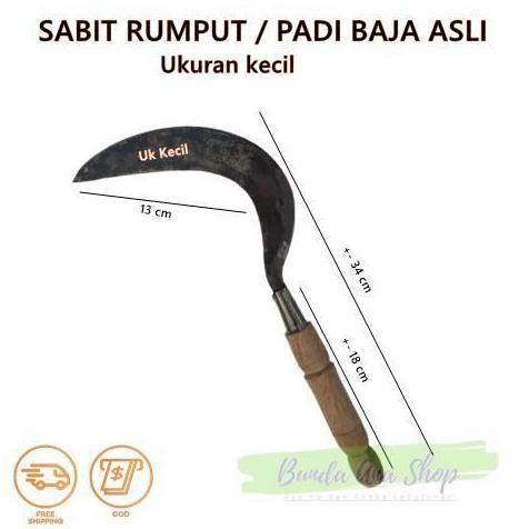 Sabit Panen Padi/ Arit baja Super Sabit Rumput - Alat berkebun baja as (TERBAIK) (TERBARU) (TERMURAH