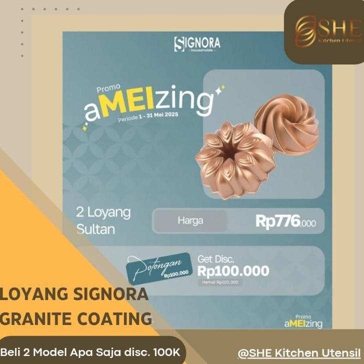 Loyang Signora Loyang Kue Marmer Anti Lengket Signora Pan