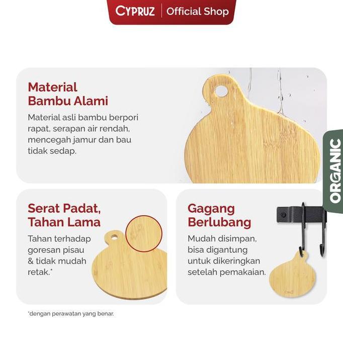 Cypruz Bamboo Cutting Board Talenan Bambu Alami