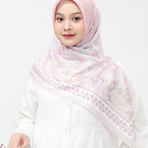 Remaya Khalisa Scarf Hijab Segiempat Voal Jilbab Motif Elegan Premium