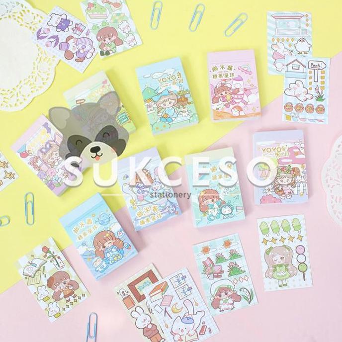 Yoyo Candy Star Mini Sticker Book / Sticker Mini karakter Lucu
