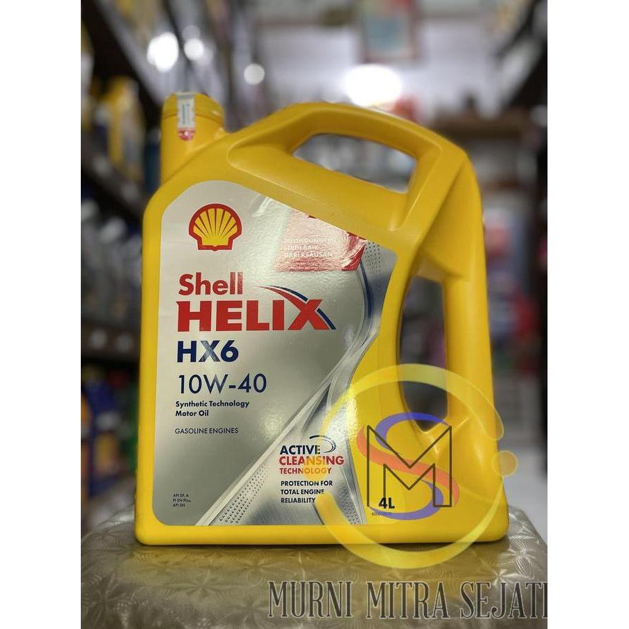 TERBARU - Shell Helix HX6 SAE 10W-40 HX-6 H X6 10W40 10 W 40 4 L