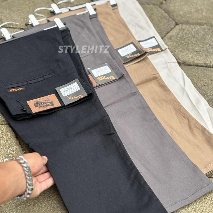 DISKON Celana Panjang Pria Chino Big Size Super Jumbo Oversize 27-52 Abu Hitam Kerja Keren Nyaman Me