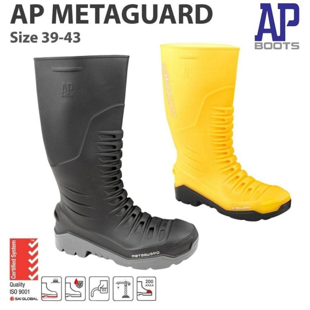 Sepatu boot Safety Ap Metaguard produk Original Ap Boots ada besi diujung sepatu