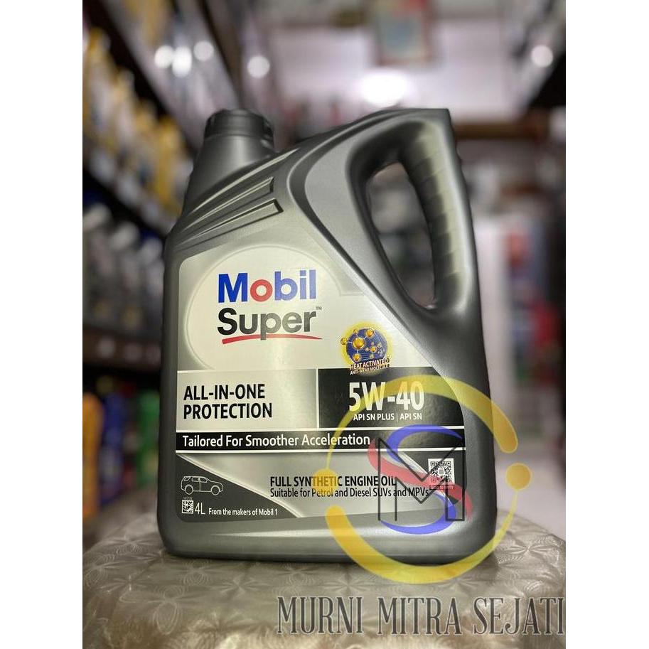 Mobil Super All in One Protection SAE 5W-40 Full Synthetic Oil AIO Oli 5 W 5W40 Galon 4 L