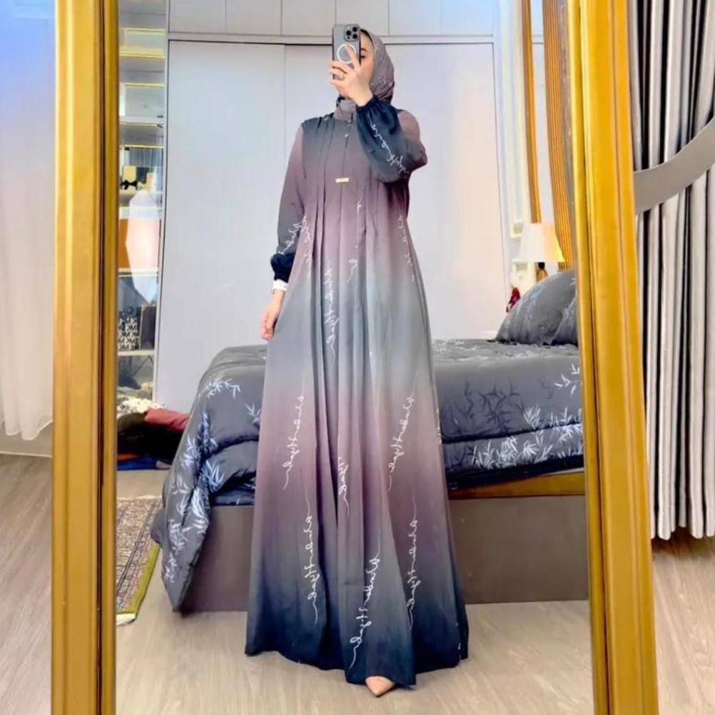 ORIGINAL Maharanie - Wenda Gamis Set Hijab Ceruty Full Furing Wanita Free Hijab Kekinian Terbaru 202