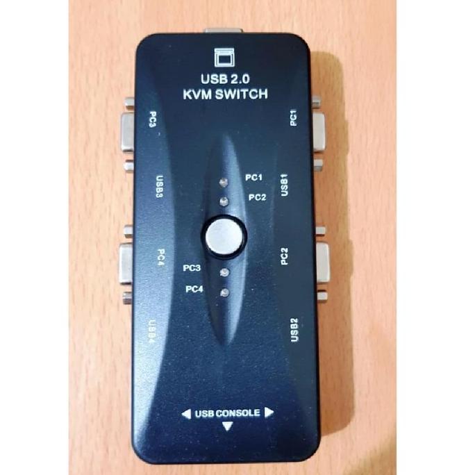 Collegare- Kvm Switch 4 Port Usb Alat Untuk 1 Keyboard Ke 4 Monitor Vga 4 Pc Komputer Ke 1 Monitor