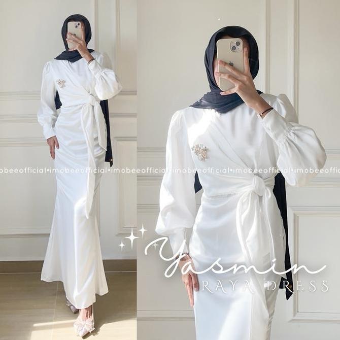 Yasmin Silk Dress // Dress Gamis Muslim Ikat Wrap Tali Satin Velvet Kondangan Lebaran Allshop