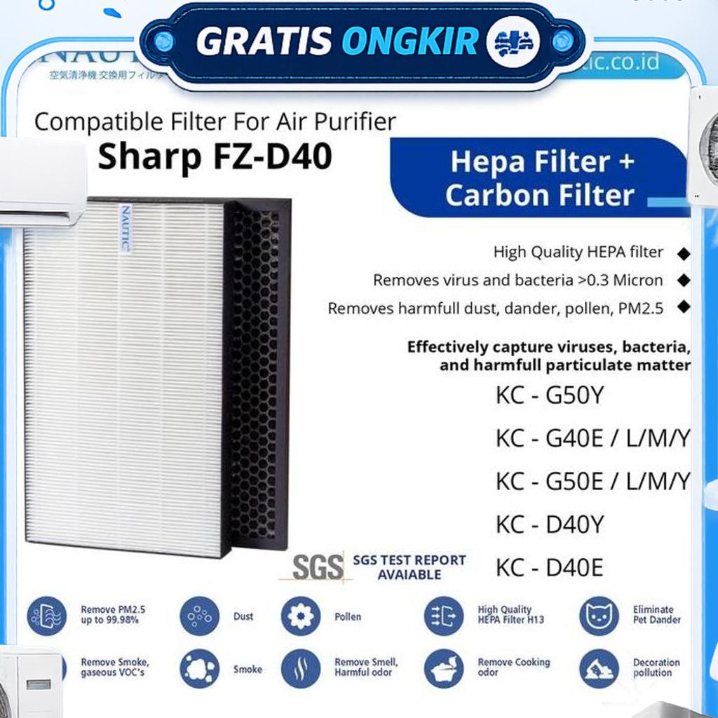 Hepa Filter Replacemen For Sharp Fz-D40Hfe Kc D40 Kc D40Y Kc G40