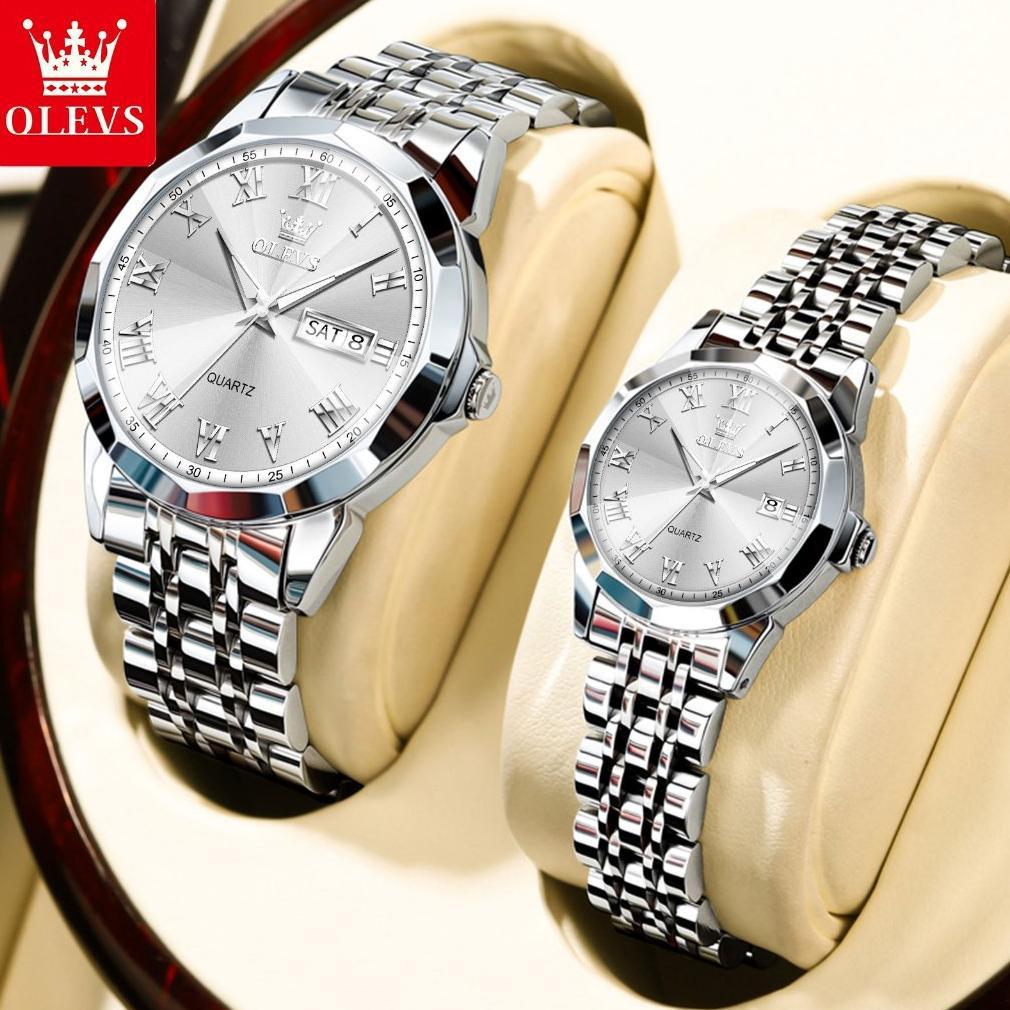 favorit olevs jam tangan couple pasangan anti air original 100% analog terbaru aesthetic couple mode