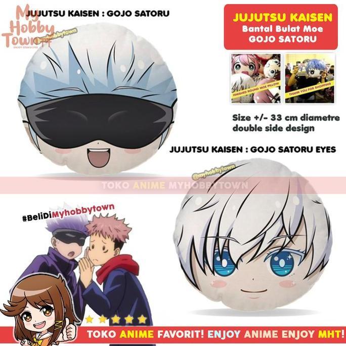 Bantal Bulat Moe Gojo Satoru Jujutsu Kaisen Anime Plushie Doll Pillow Yuji Itadori Sukuna Inumaki To