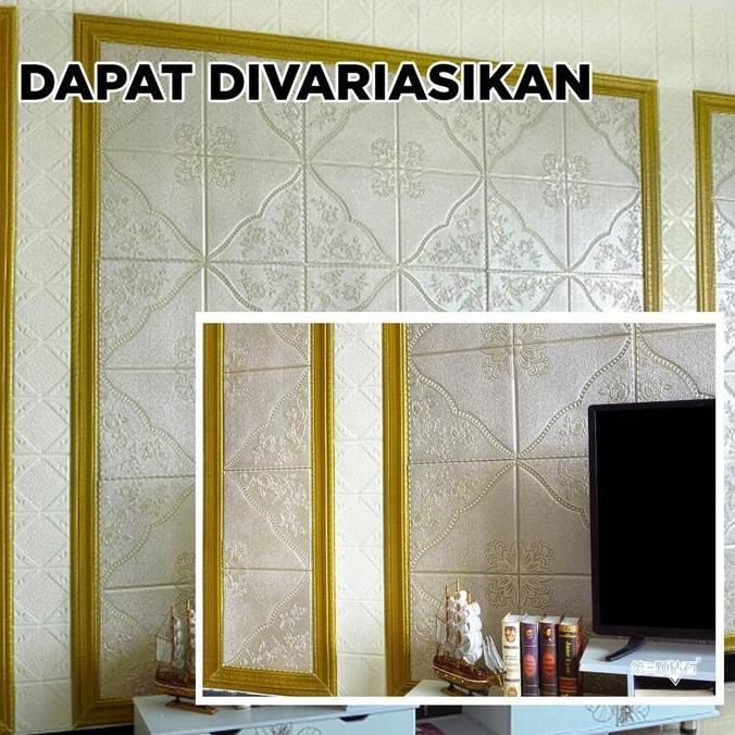 (BELI 10 GRATIS 1) Wallpaper 3D FOAM 5mm / Wallpaper Dinding 3D Motif Foam Batik Bunga More High Qua