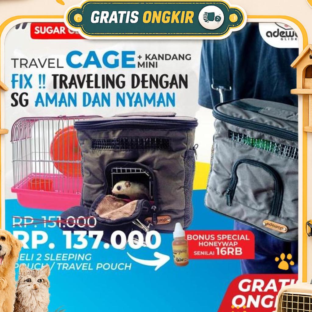 Travel Cage For Sugar Glider + Kandang Hamster Kecil ( Sepasang )