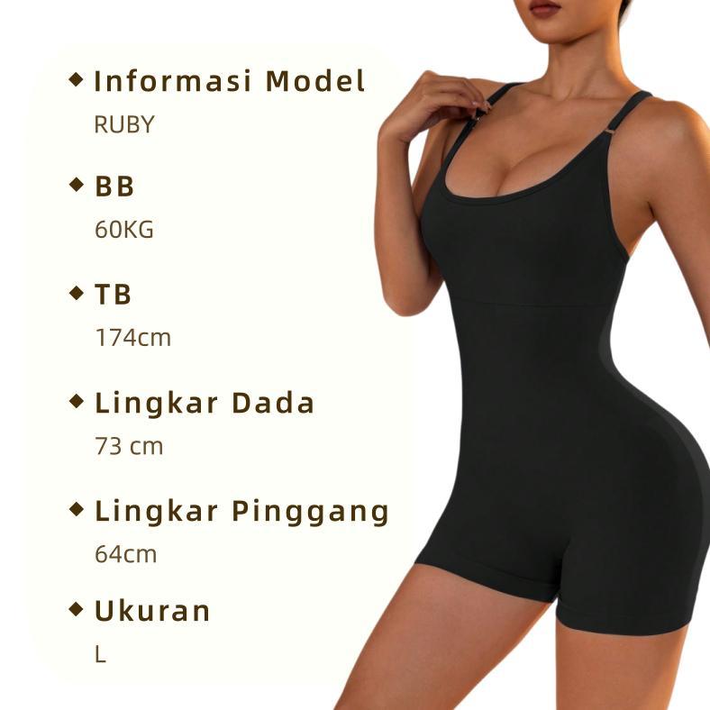 READY STOCK jumpsuit Setelan Yoga Wanita Seksi Jumper Baju Olahraga Punggung Terbuka
