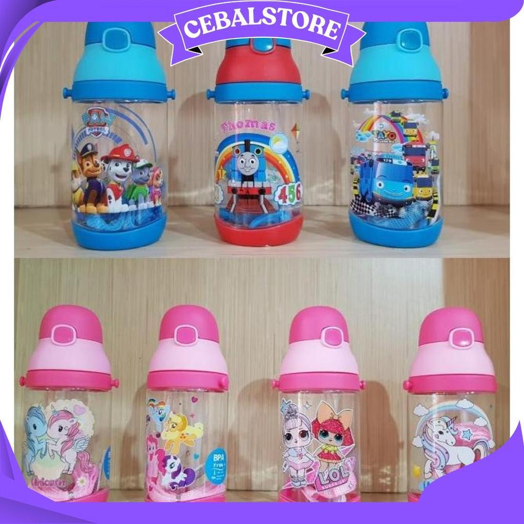 Botol Minum Karakter anak T7001 paw patrol, tayo, little pony, unicorn, lol, thomas and friends 350m