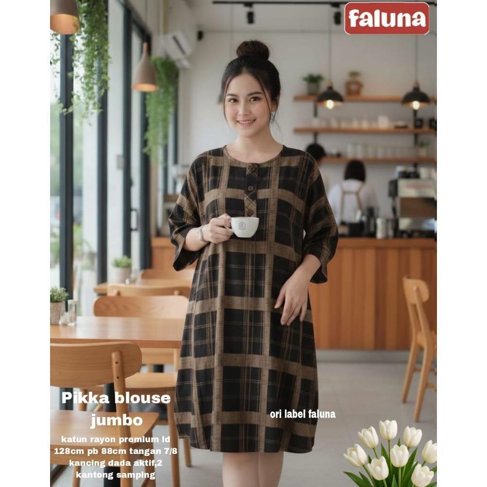 PREMIUM TUNIK SIZE JUMBO LD 130 _140#SET ROK PLISKET