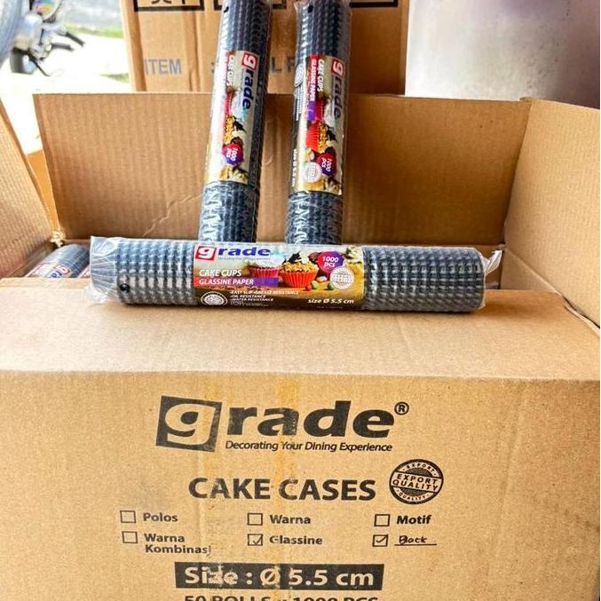 Cupcake 55 mm Cup Cake Case Nastar Glassine Warna Hitam Paper / Cup Nastar 1000 pcs
