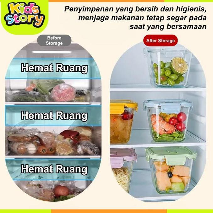Peralatan Makan Bayi Tempat MPASI Anti Tumpah Tempat Makan Bayi Kontainer Kaca Wadah Snack Mpasi Tah