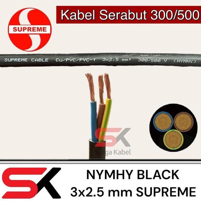 Whyyuo- Nyyhy 3X2.5 Mm Supreme / Kabel Serabut 3X2.5 / Nyyhy 3 X 2.5 Mm Sp