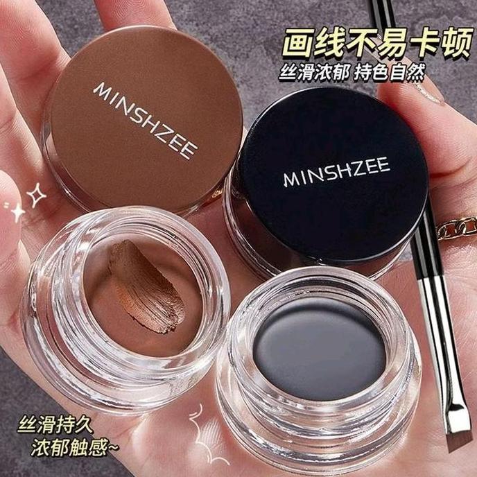 Eyebrow cream gel free kuas waterproof pensil alis kosmetik bisa digunakan eyeliner, celak mata