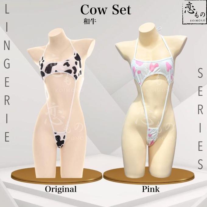 KOIMONO Cow Set - Lingerie Kostum Bikini Tema Sapi Baju Tidur Wanita
