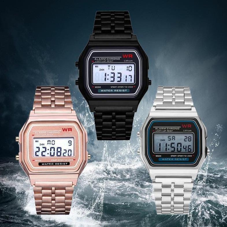 MURAH JAM TANGAN DIGITAL PRIA/WANITA CASIO KOTAK JAM TANGAN STAINLESS TERBARU