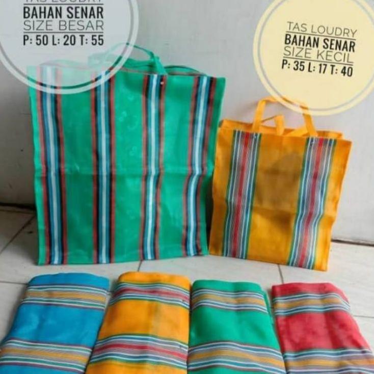 Tas Belanja Nilon Besar-Kecil Tas Lipat Resleting Serbaguna Bahan Senar Awet & Tahan Lama