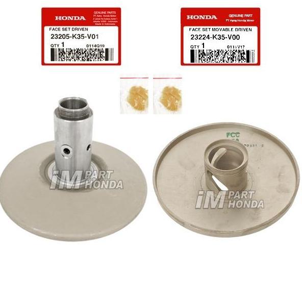 23205-K35-V01 23224-K35-V00 FACE SET MOVABLE DRIVEN PULLEY COWOK CEWEK VARIO 125 LED K60 2015 - 2017