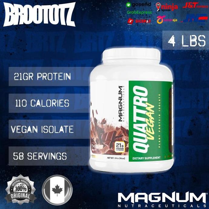 Magnum Quattro Vegan Isolate Whey Plant Protein Powder 58 Servings 4Lbs Vegan Isolate Whey Protein S