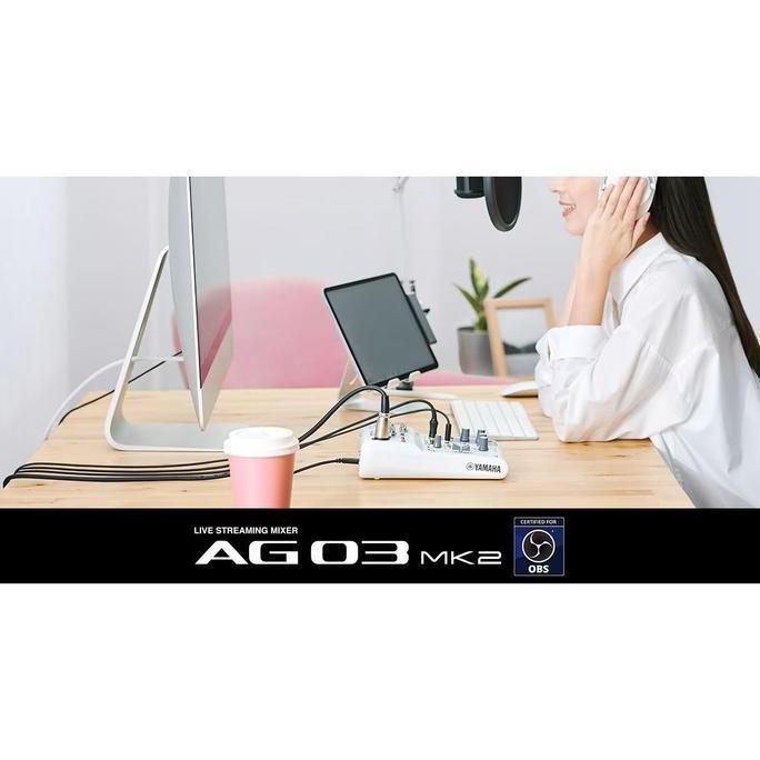 Yamaha AG03MK2 AG03 AG 03 MK2 MKii AG03MKii 3-Channel Live Streaming Loopback Mixer/USB Interface