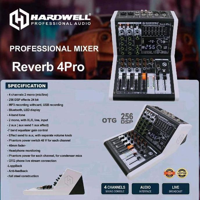 Hardwell Mixer Reverb4 Pro / Reverb 4 Pro / Reverb-4  Pro4 Channel