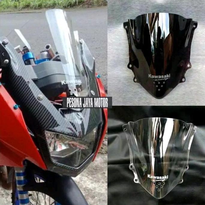 Windhshield Visor Ninja Rr New Bening & Hitam Baru