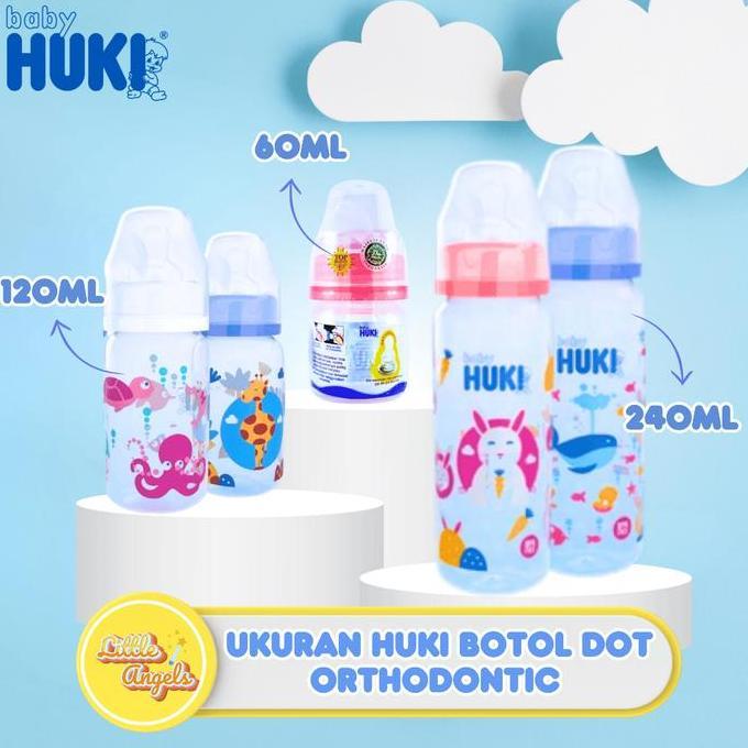 moqeelcuan / Huki Botol Susu Bayi Orthodontic Nipple Gepeng 60ML 120ML 240ML BPA Free Food Grade Sil