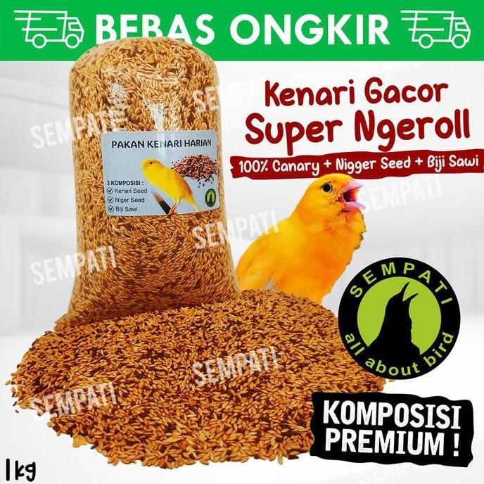 SEMPATI PAKAN KENARI HARIAN 1 KG SEMPATI KENARI CANARY SEED NIGGER NIGER SEED SAWI PAKAN MAKANAN BUR