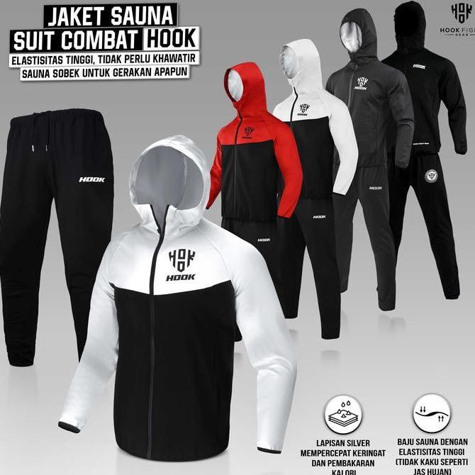 Jaket Sauna Suit Olahraga Baju Jas Pembakar Lemak Elastis Hook Baju Sauna Olahraga Pembakar Lemak Ho