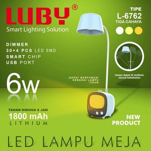 Lampu Meja LUBY L-6762 / Lampu Belajar LUBY L-6762 / Lampu Tidur LUBY 6762