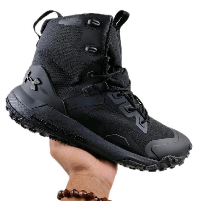 lukas.pablo - sepatu tactical, hiking, sneaker hovr dawn project full black outdoor wanita