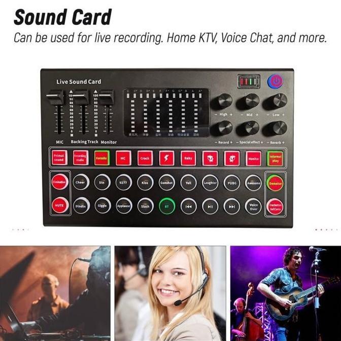 M9 Mixer USB Sound Card Live Broadcast Recording Effect Bluetooth