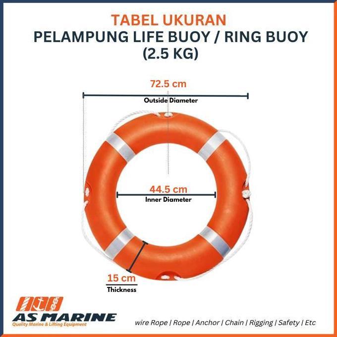 Life Buoy / Ring Buoy Fiber 2.5 Kg Pelampung Keselamatan Kapal