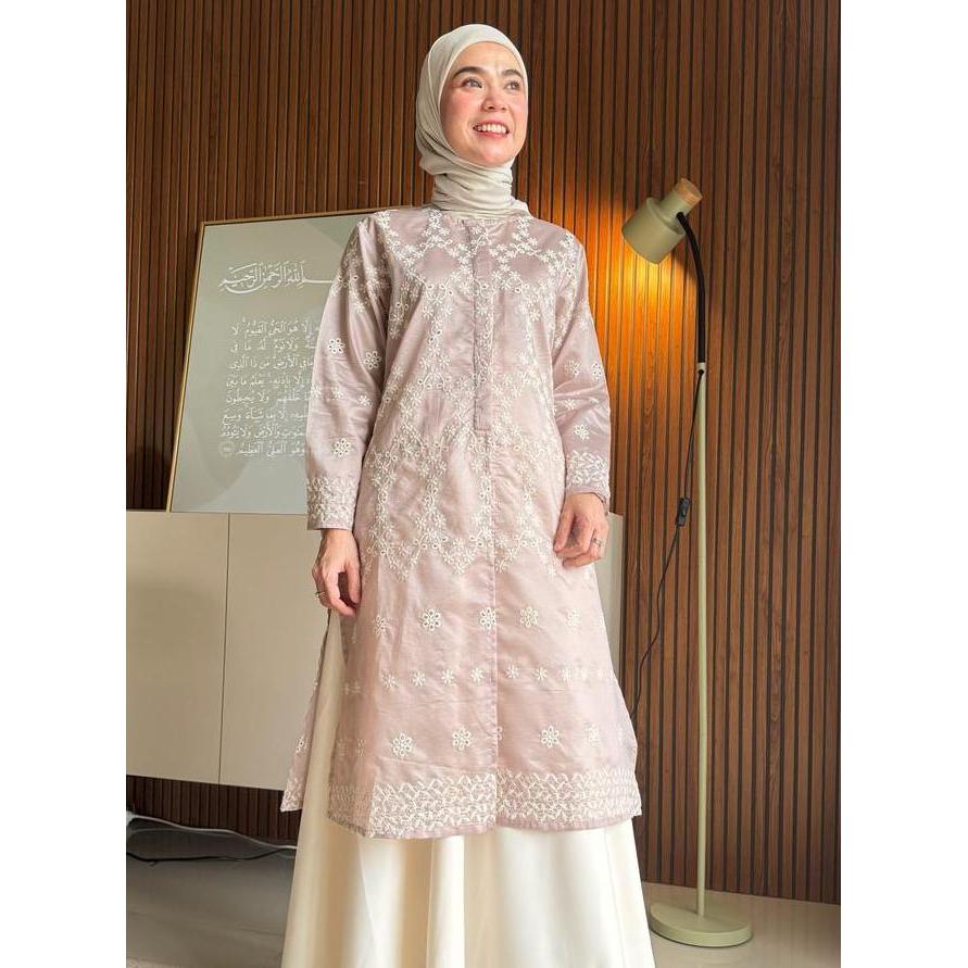 Ava Tunik Bordir Tunik Katbol Tunik Kondangan Bahan Rsilk Outer Wanita
