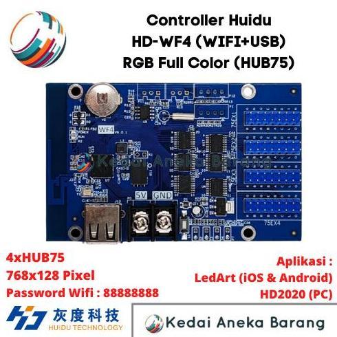 CONTROLLER HUIDU HD-WF4 WIFI RGB FULL COLOR RUNNING TEXT PANEL W62-75 AG27