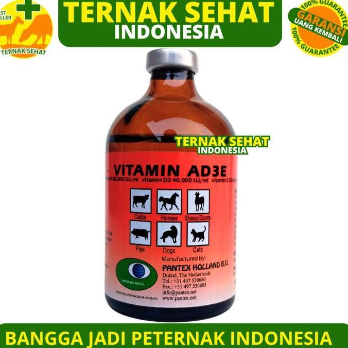 PANTEX VITAMIN AD3E 100ML - Vitamin ADE Hewan Ternak Sapi Kambing Domba Babi - Mirip Vitol Fertilife