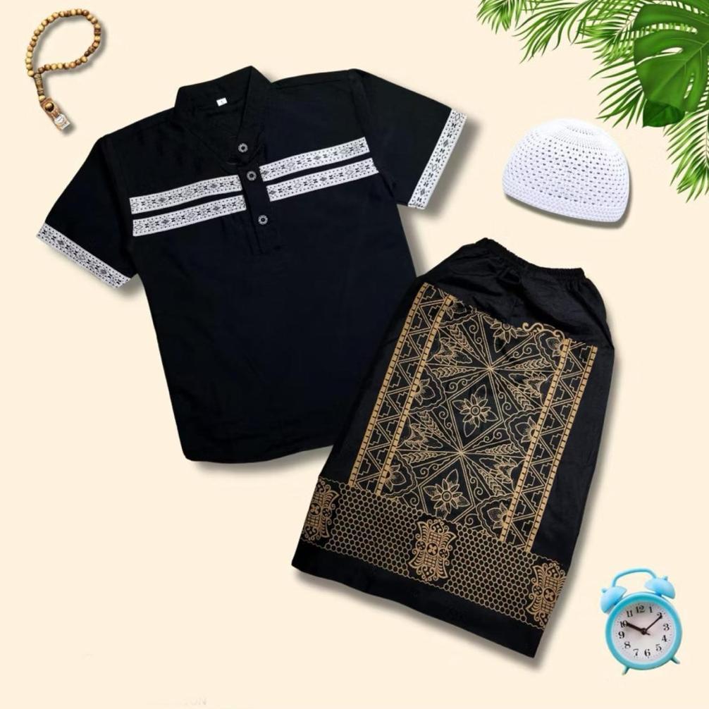 DISKON FREE ONGKIR BAJU  KOKO ZEHAN  3 in 1  SARUNG KOKO PECI BUAT ANAK 1-10 THUN MOTIF BAGUS UDAH F