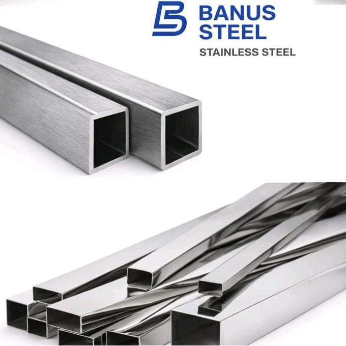 Pipa kotak 304 hollow stainless 3 cm x 3 cm x 1,5 mm / 30 x 30 x 1,5mm
