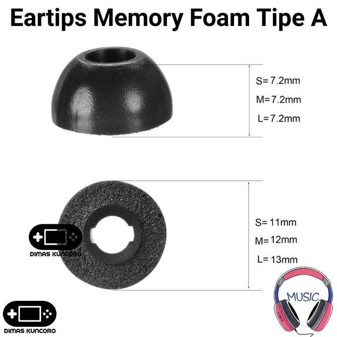 Eartips Memory Foam Tipe A busa eartip tws huawei freebuds pro 5i 4i