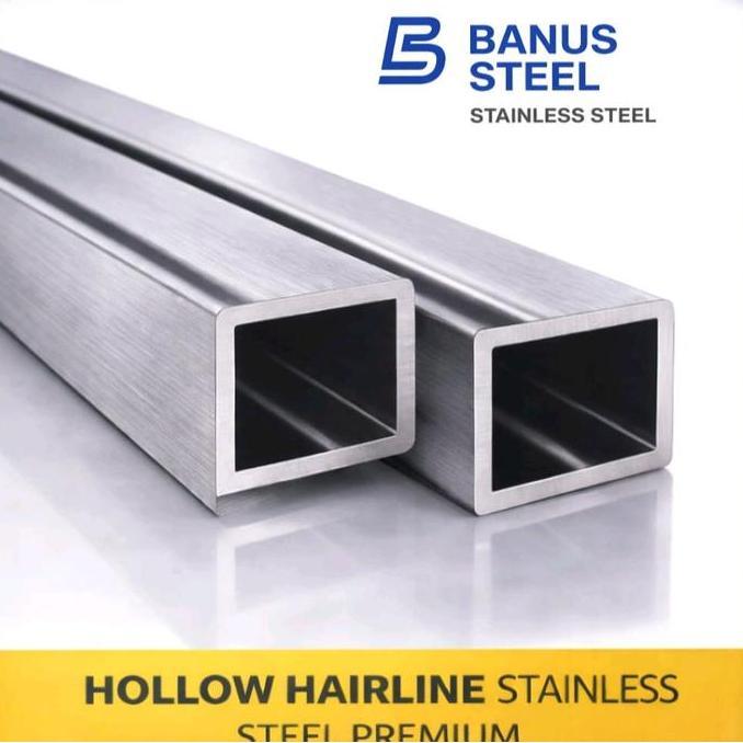 Pipa kotak hollow stainless 4 cm x 4 cm x 1,2 mm / 40 x 40 x 1,2mm